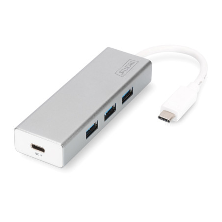 hub usb digitus usb-c 3.0 110x12x34mm argento [da-70242-1]