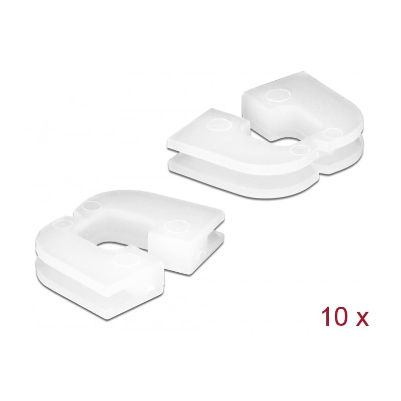 passacavo a u delock 60252 scrivania/parete nylon bianco 10pz [60252]