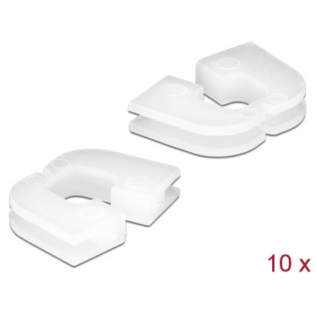 passacavo a u delock 60252 scrivania/parete nylon bianco 10pz [60252]