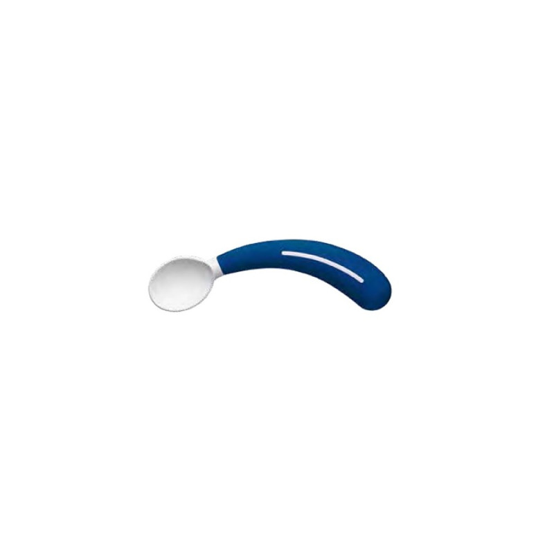 cucchiaio angolato sundo ergonomici per bambini in plastica bianco/blu
