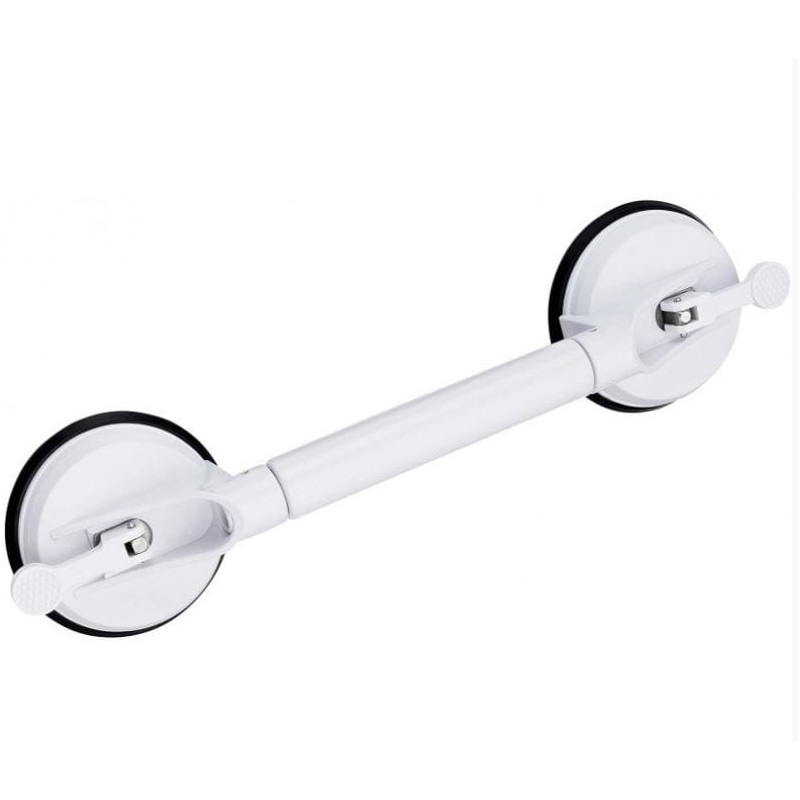 manico telescopico sundo con ventose estensibili per bagno 12cm bianco