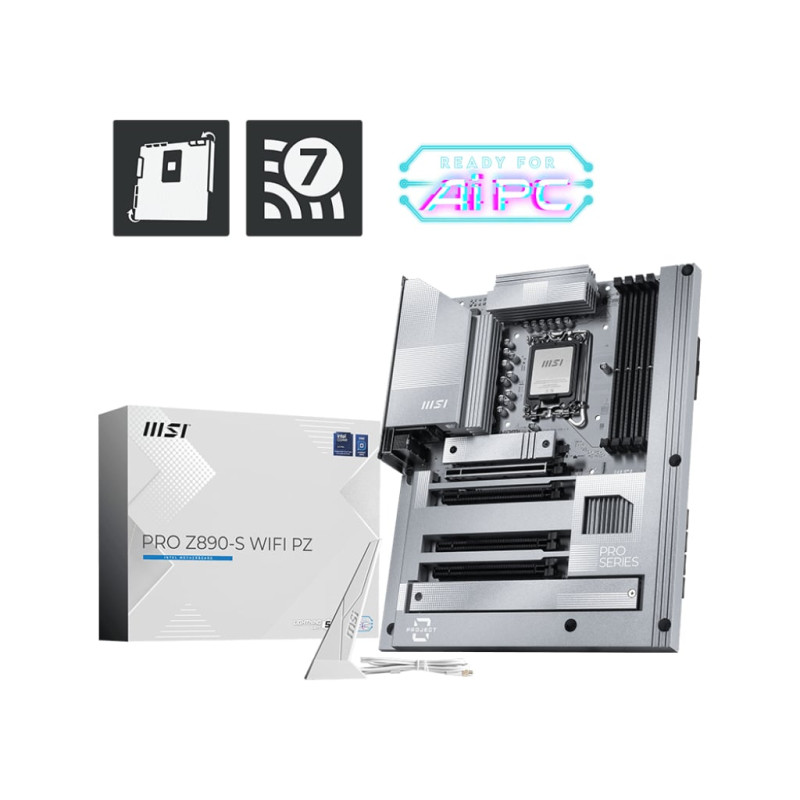 scheda madre msi z890-s pro wifi pz atx lga1851 256gb ddr5 argento/