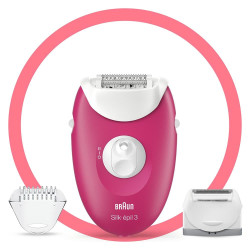 epilatore braun silk-epil 3 20 pinzette rosa/bianco [276]