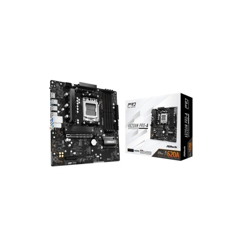 scheda madre amd asrock a620am pro-a am5 micro atx 4x ddr5 nero/argento