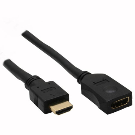cavo inline high speed hdmi m/f 3m contatti dorati, nero [17633g]