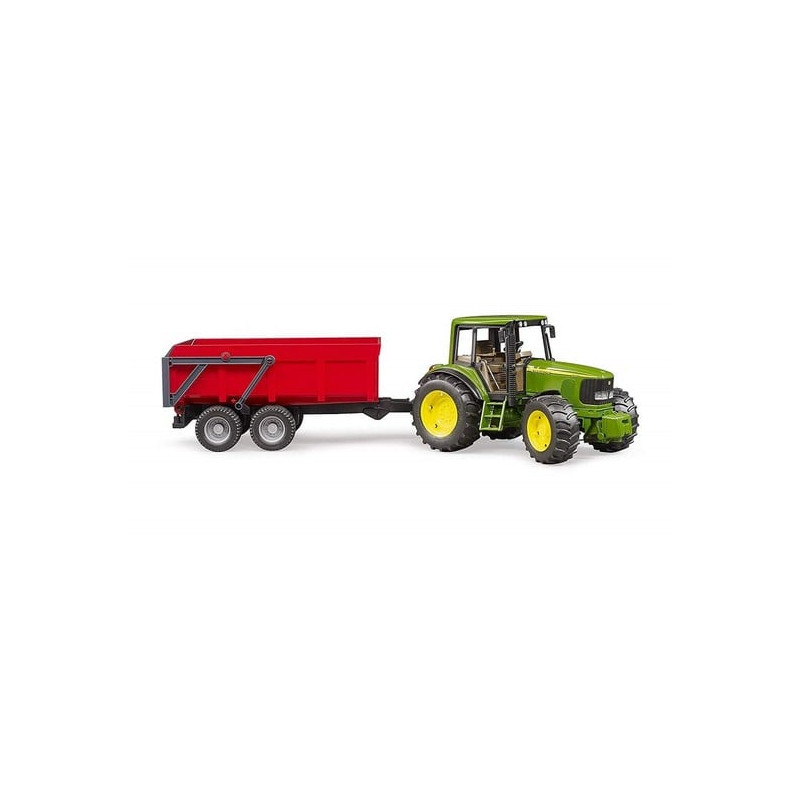 modellino bruder john deere 6920 trattore con rimorchio 1:16 giallo