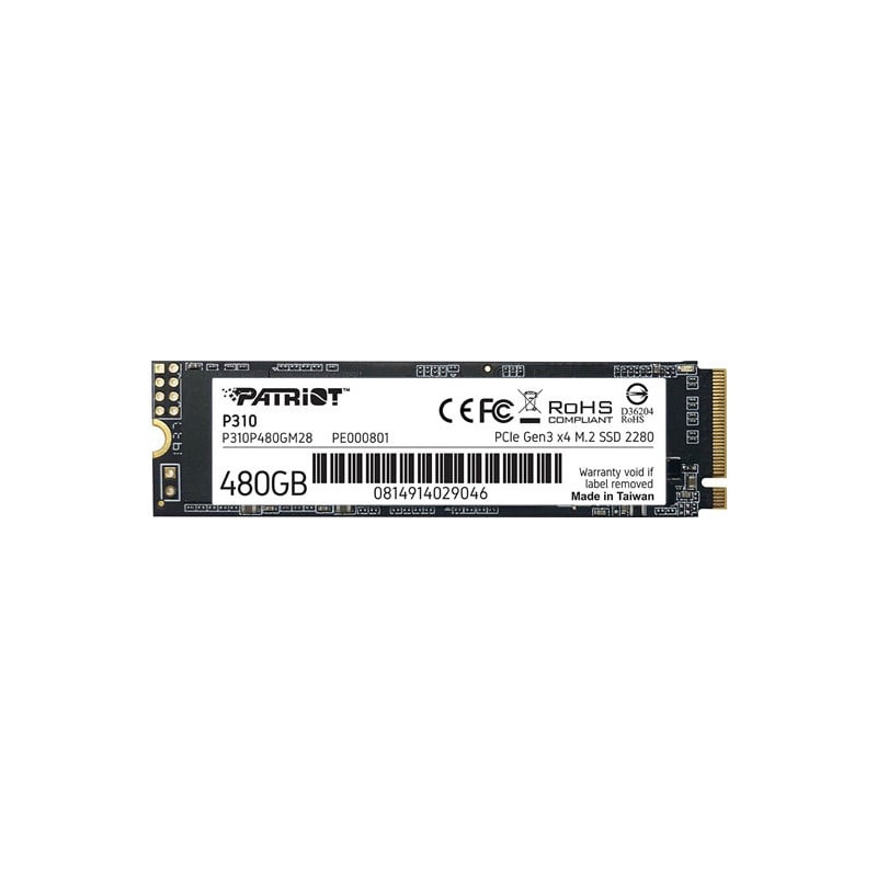 ssd 480gb patriot 2280 m.2 pcie gen3 x 4 nvme 1.3 [p310p480gm28]