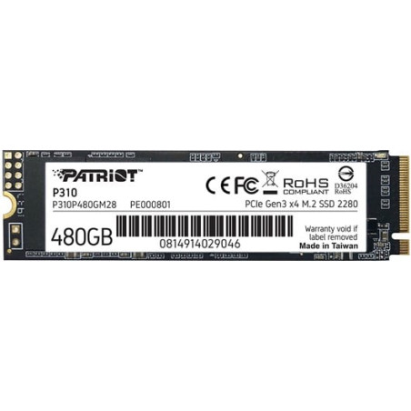 ssd 480gb patriot 2280 m.2 pcie gen3 x 4 nvme 1.3 [p310p480gm28]