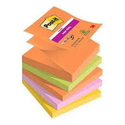 blocco note post-it super sticky 12 blocchi 90 fogli blu/arancione/rosso/giallo