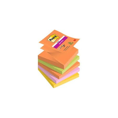 blocco note post-it super sticky 12 blocchi 90 fogli blu/arancione/rosso/giallo