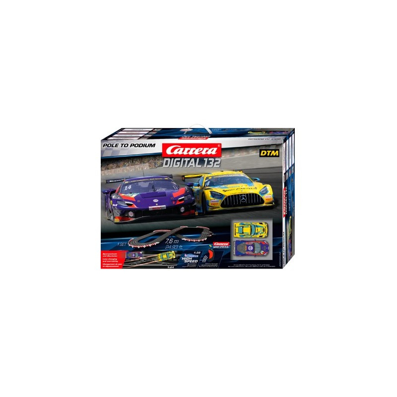 modellino carrera digital 132 pole to podium racetrack 1/32 multicolore