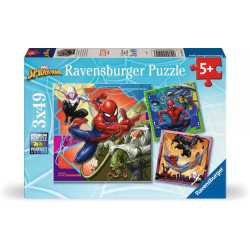 puzzle ravensburger marvel spider-man (3x 49 pezzi) [12004115]