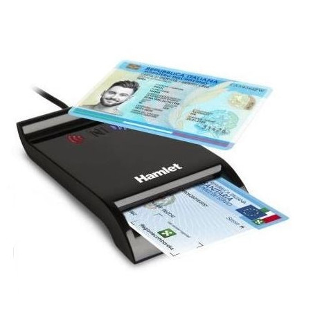 lettore smart card hamlet usb-a + usb-c con nfc [huscr-nfcx]