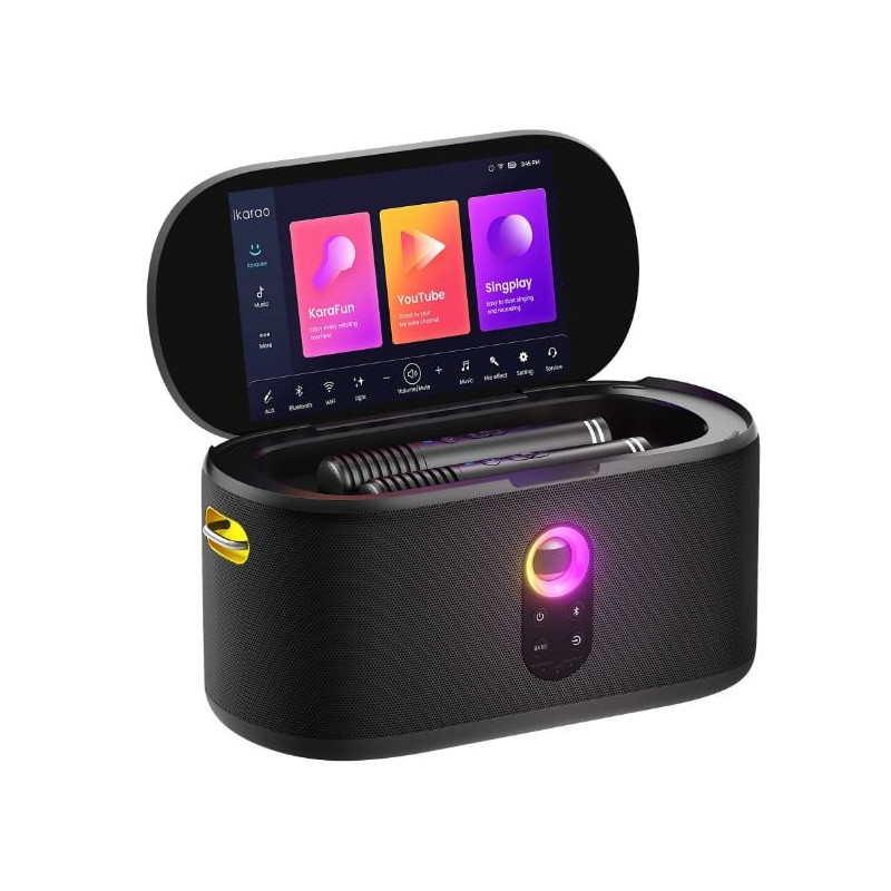 altoparlante lenco ikarao shell s1 con karaoke nero