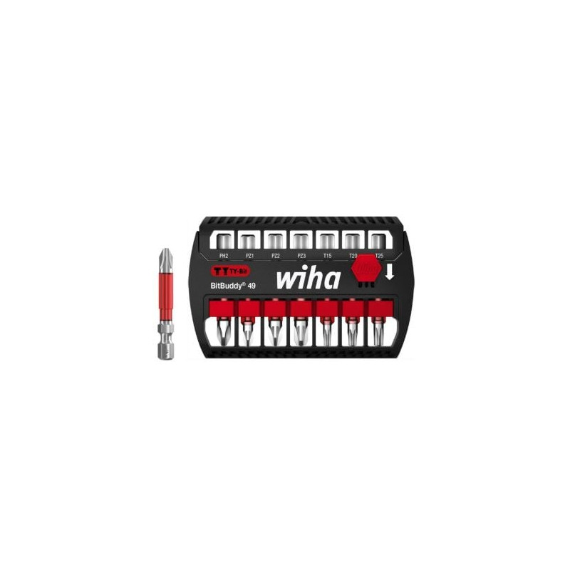 set di punte wiha bitbuddy ty-bits per cacciavite nero/rosso