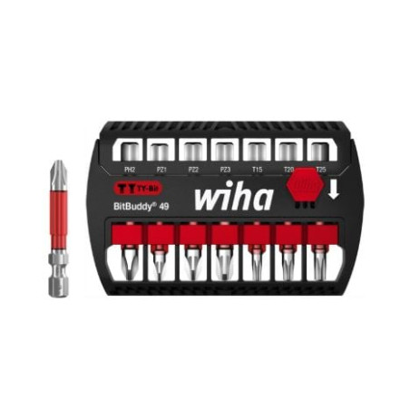 set di punte wiha bitbuddy ty-bits per cacciavite nero/rosso