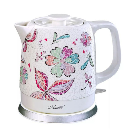 bollitore elettrico maestro mr-068-flowers 1.5l 1500w bianco/rosa/multicolore