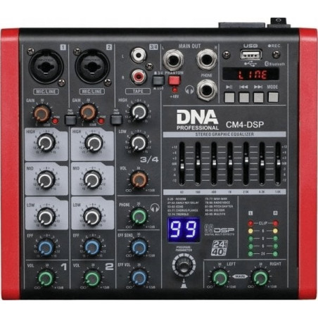 mixer audio dna professional cm4-dsp 4 canali usb mp3 bluetooth