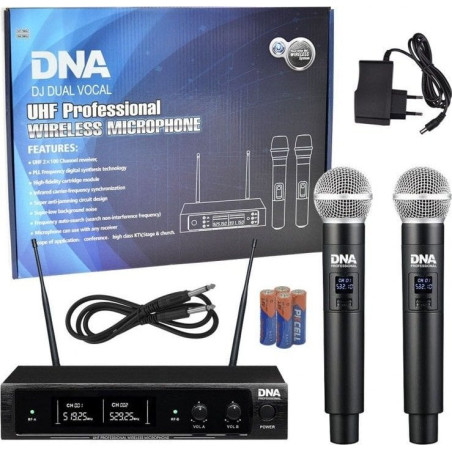 set microfono dna professional dj dual vocal ricevitore dinamici