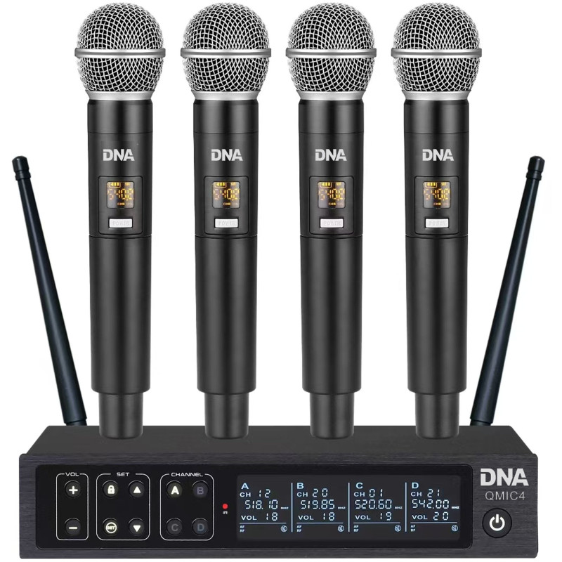 set di microfoni dna professional qmic4 wireless con trasmettitore