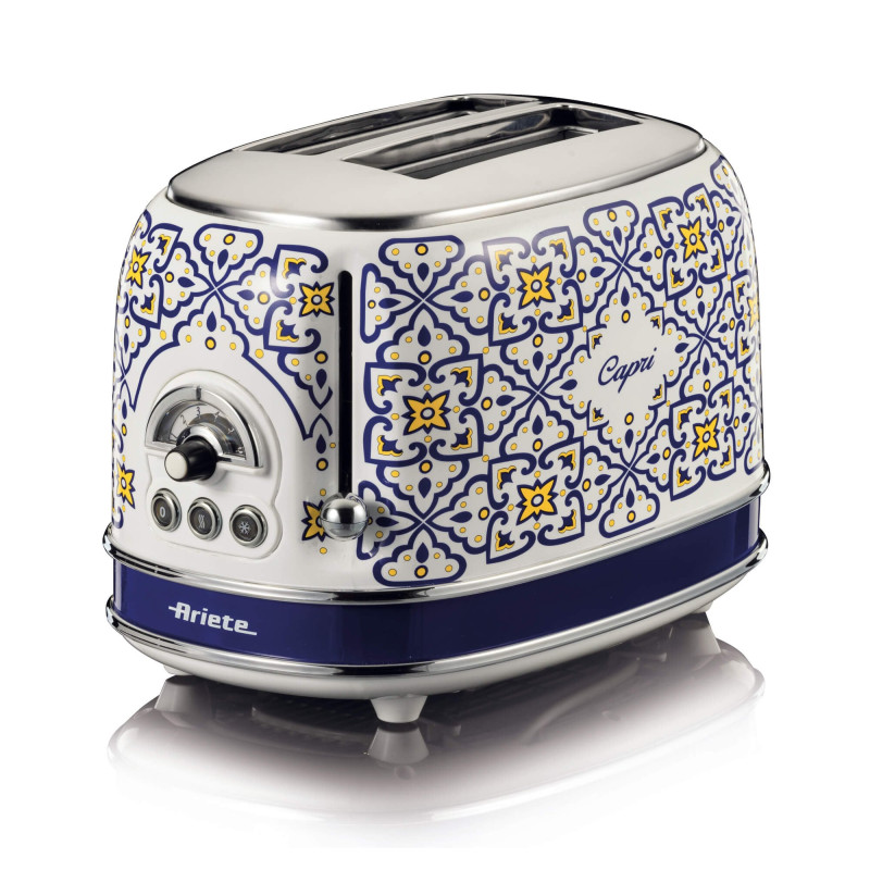 tostapane ariete capri 0155/1c 2 fette 810w blu/multicolore [0155ca]