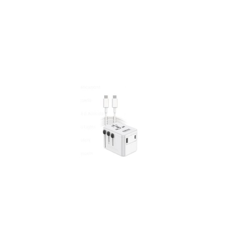 adattatore da viaggio karma cc 9602usbc + cavo 1.5m bianco [cc 9602usbc]