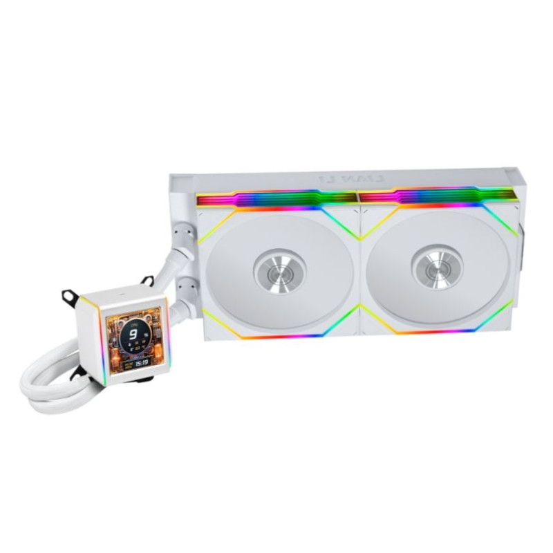 dissipatore cpu a liquido lian li galahad ii lcd 280mm bianco