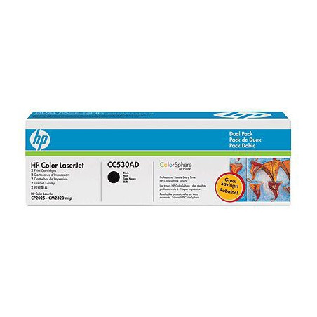 toner hp cc530a 2 pz. nero per lj cc530a [cc530ad]