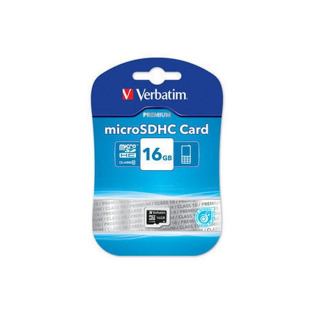 16gb scheda microsd verbatim classe 10 [44010]