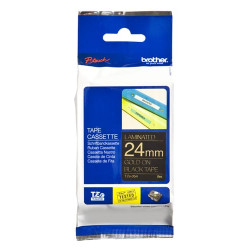 nastro laminato brother tze-354 24mmx8mt oro/nero [tze354]
