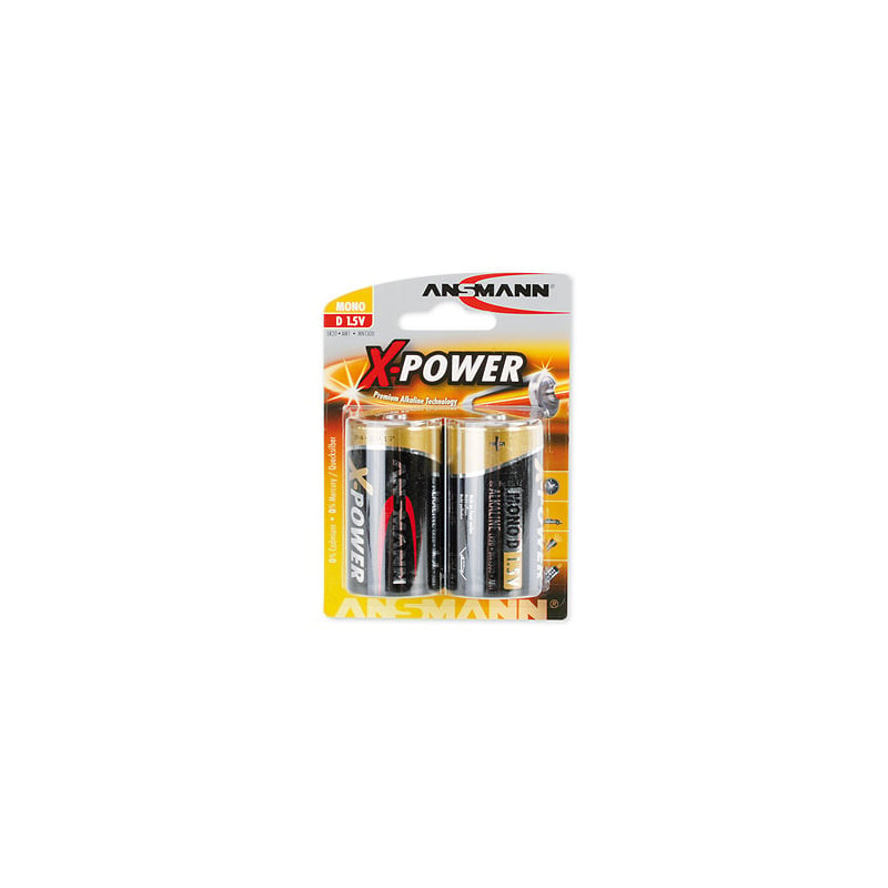 pila ansmann 2 pz. alkaline mono torcia d lr 20 x-power [5015633]