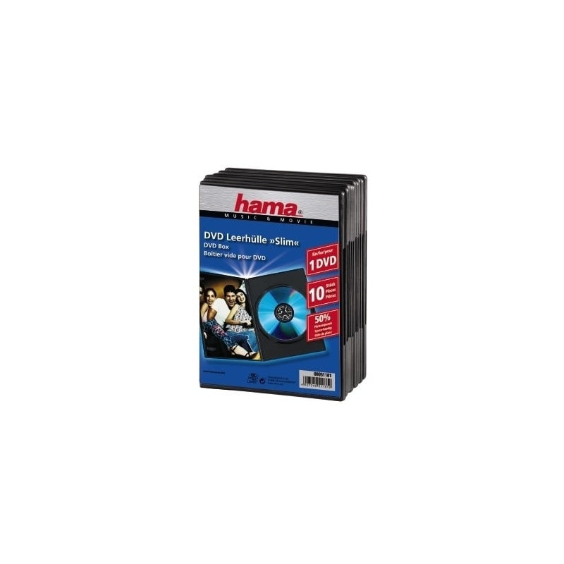 custodia dvd hama 10 pz. slim [51181]