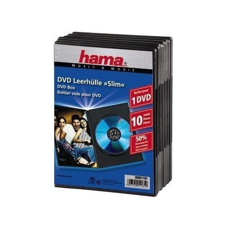 custodia dvd hama 10 pz. slim [51181]