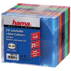 custodia cd hama 25 pz. slim boper colorato [51166]