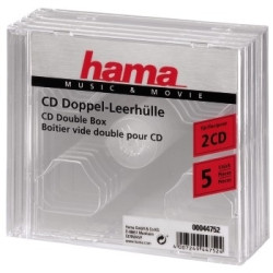 custodia cd hama 5 pz. doppia trasparente [44752]