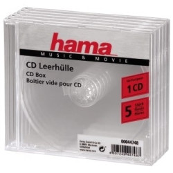 custodia cd hama 5 pz. trasparente 44748 [44748]
