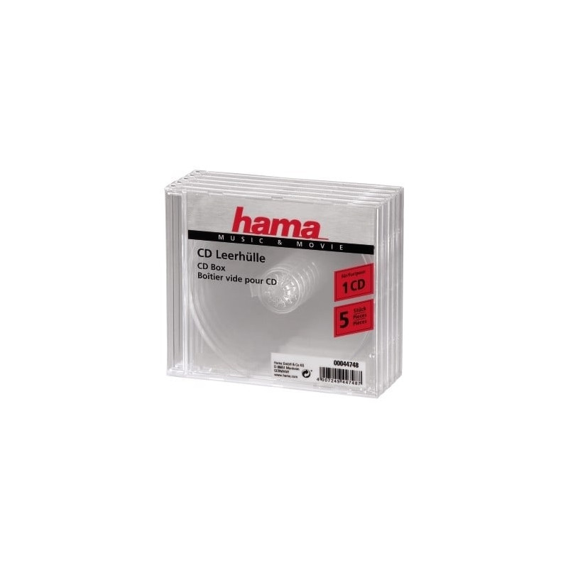 custodia cd hama 5 pz. trasparente 44748 [44748]
