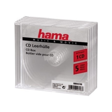 custodia cd hama 5 pz. trasparente 44748 [44748]