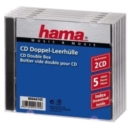custodia cd hama 5 pz. standard doppio 44745 [44745]
