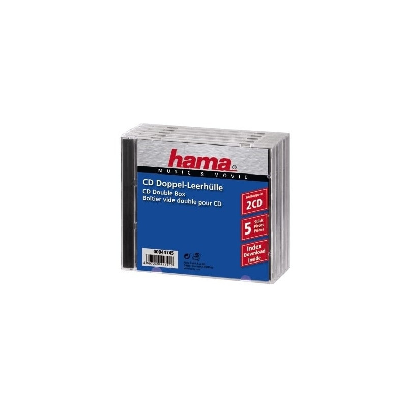 custodia cd hama 5 pz. standard doppio 44745 [44745]