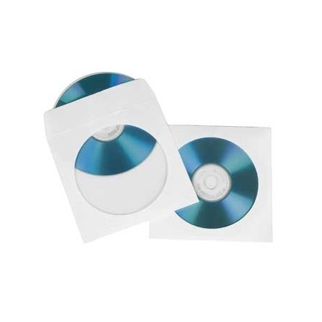 busta per cd hama 100 pz. in carta bianca sk 51174 [51174]