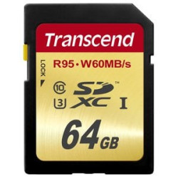 64gb scheda sd transcend sdxc classe 10 uhs-i u3 ultimate [ts64gsdu3]