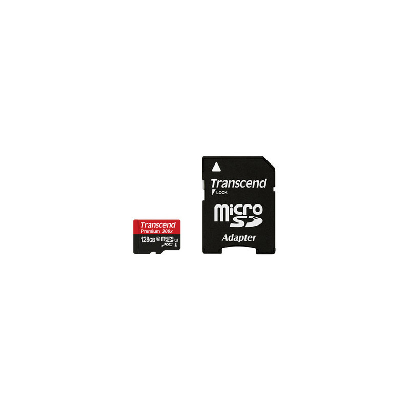 128gb scheda micro sdxc transcend microsdxc premium 300x class 10