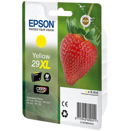 cartuccia epson giallo claria home serie 29xl/fragola [c13t29944010]