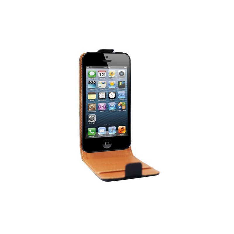 custodia swiss charger per apple iphone 5 in vera pelle nero [scp10038]