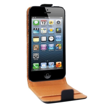 custodia swiss charger per apple iphone 5 in vera pelle nero [scp10038]