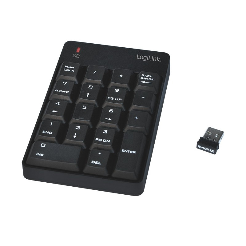 tastierino logilink wireless 18 tasti nero
