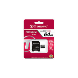 64gb scheda microsdxc transcend classe 10 con adattatore [ts64gusdxc10]