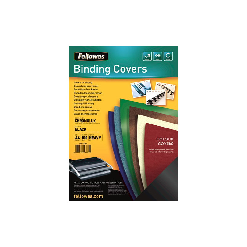 copertina fellowes leonardi cf100 chromolux a4 nero [5378504]