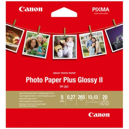 carta fotografica canon pp-201 13x13cm 20 fogli plus glossy ii